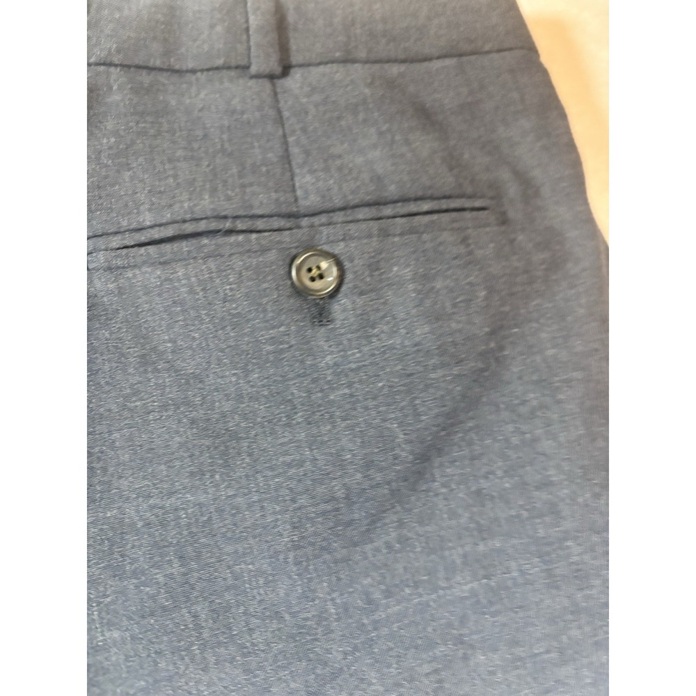 Lands End‎ Mens 100% Wool Dress Pants Trousers Slacks 34x32 Navy Pleated Cuffed - Picture 9 of 9